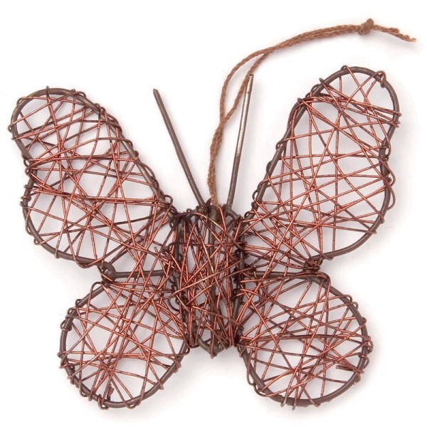Papillon en fil de fer moyen Brun 7,5 cm - Photo n°1