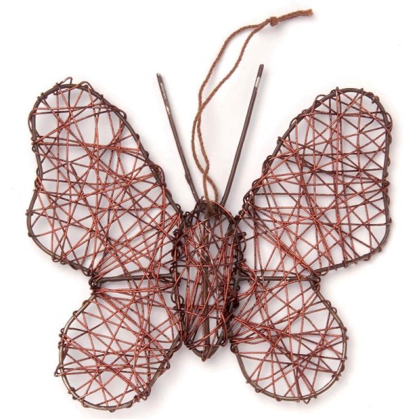 Papillon en fil de fer moyen Brun 9,5 cm - Photo n°1