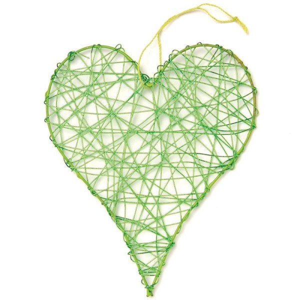 Coeur en fil de fer moyen Vert 8 cm - Photo n°1