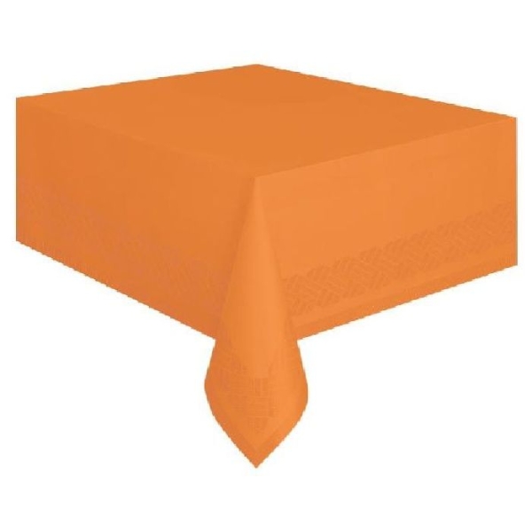 Nappe Orange Papier (Doublé plastique) 135 x 270 cm - Photo n°1