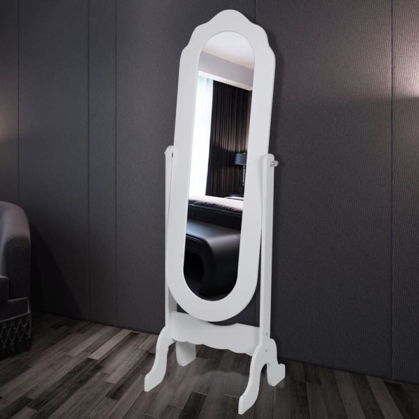 Miroir En Pied Blanc Pivotant - Photo n°1