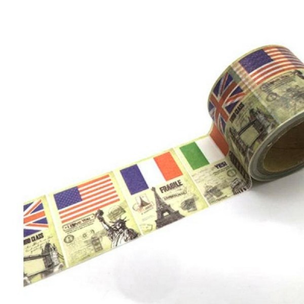 Washi Tape Masking Tape ruban adhésif scrapbooking 3 cm VINTAGE EUROPE - Photo n°1