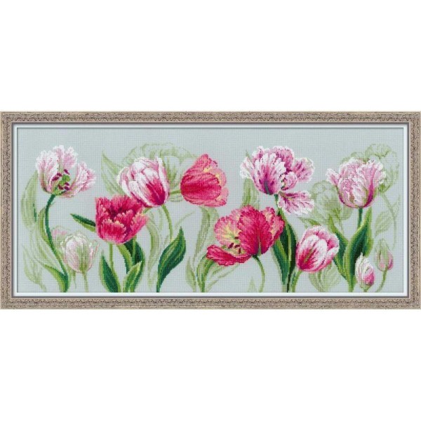 Riolis  100-052  Tulipes de printemps  Point de croix compté - Photo n°1