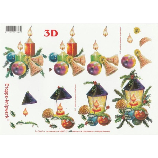 Feuille 3D à découper A4 Noël Lanterne - Photo n°1