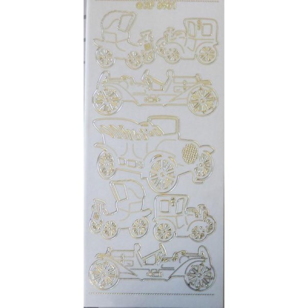 1 planche de stickers autocollants peel off doré transparents TACO 5901 - Photo n°1
