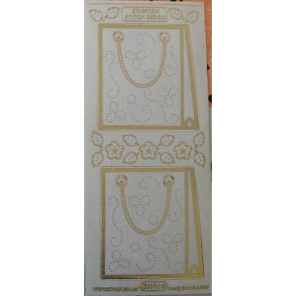 1 planche de stickers autocollants peel off doré transparents SAC 3190 - Photo n°1