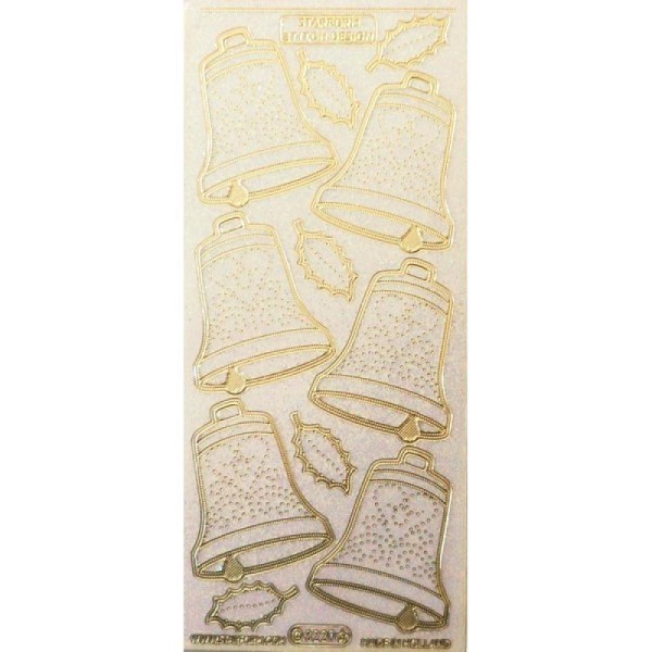 1 planche de stickers autocollants peel off doré transparents et scintillants CLOCHE 3220 - Photo n°1