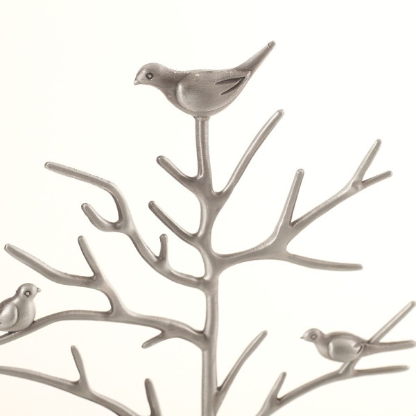 Porte bijoux arbre métal oiseaux Argenté - Photo n°3