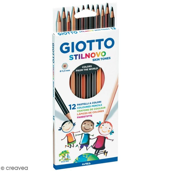 Etui de 12 crayons de couleurs GIOTTO Stilnovo Skin tones - Couleurs de peau - Photo n°1