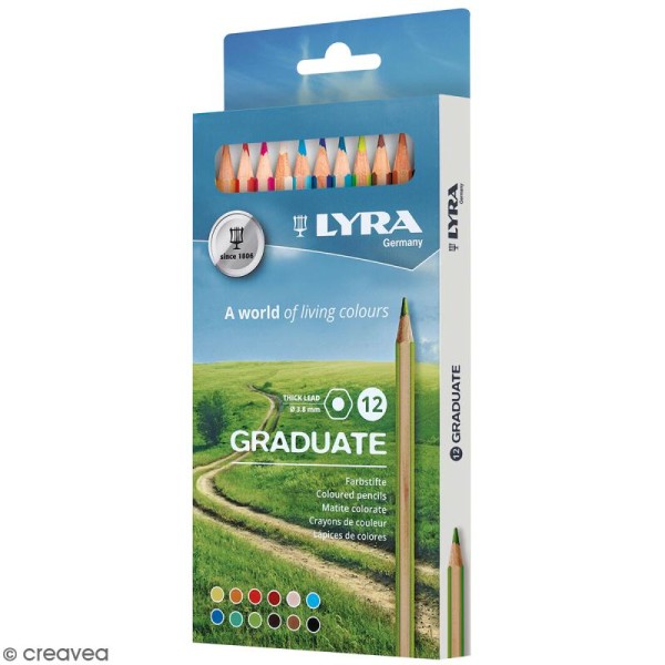 12 crayons de couleur LYRA Graduate - 3,8 mm - Photo n°1