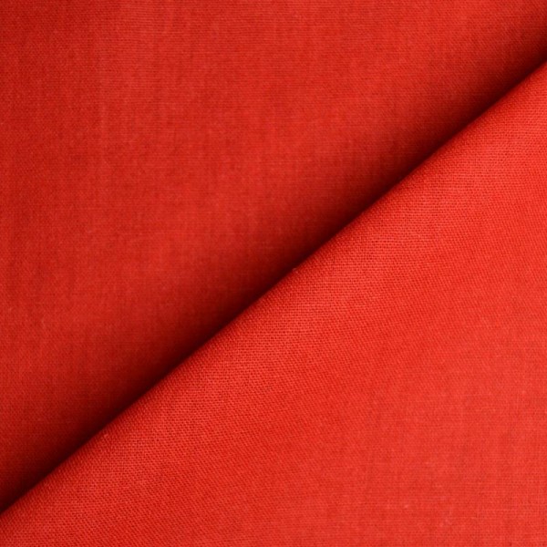 Tissu popeline coton rouge - 100% coton (par multiple de 20cm) - Photo n°1