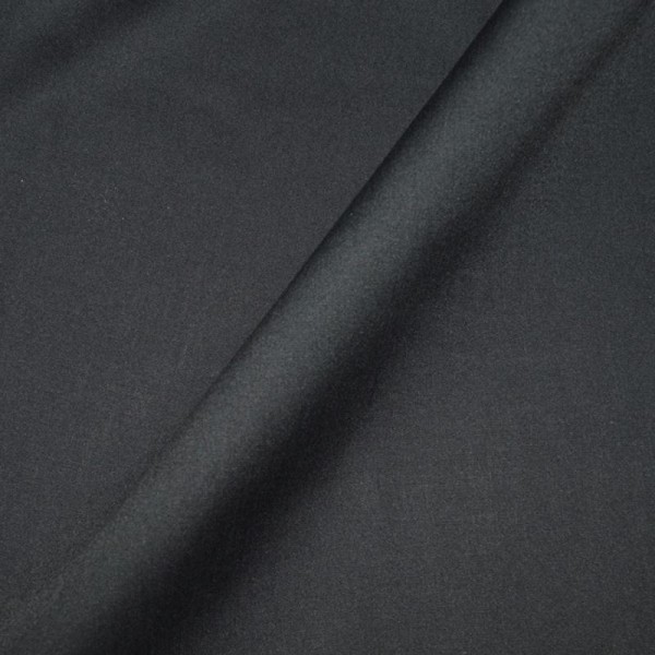 Tissu popeline coton noir - 100% coton (par multiple de 20cm) - Photo n°1
