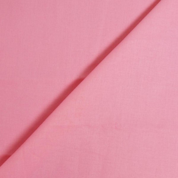 Tissu popeline coton rose - 100% coton (par multiple de 20cm) - Photo n°1