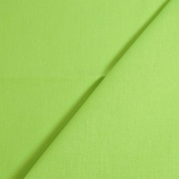 Tissu popeline coton vert pomme - 100% coton (par multiple de 20cm) - Photo n°1