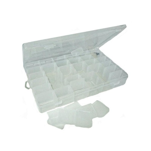 Boîte de rangement en plastique - 27,5 x 18 x 4,5 cm - 36 cases - Boîte  rangement scrapbooking - Creavea