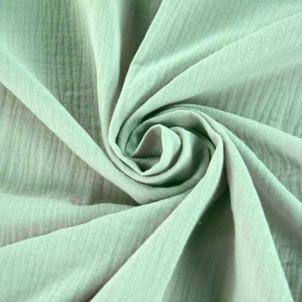 Tissu double gaze de coton Amande x 50 cm - Photo n°1