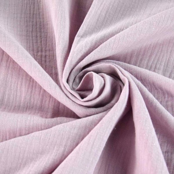 Tissu double gaze de coton Rose Pale x 50 cm - Photo n°1