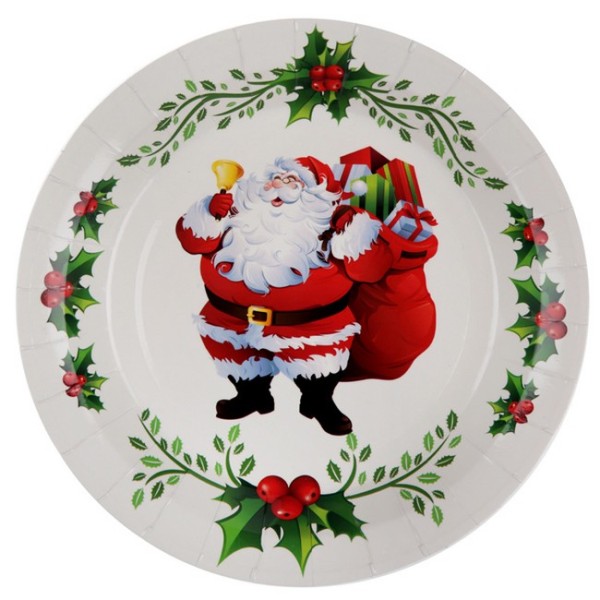 Assiette de Noël en Carton, Assiette Jetable en Carton, Vaisselle Jetable  de Fête - Jour de Fête