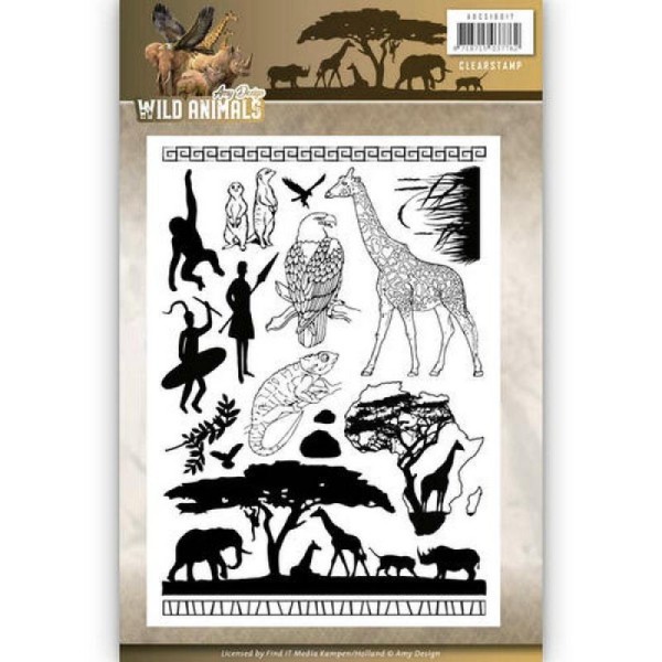Tampon transparent clear stamp scrapbooking Amy désign WILD ANIMALS - Photo n°1