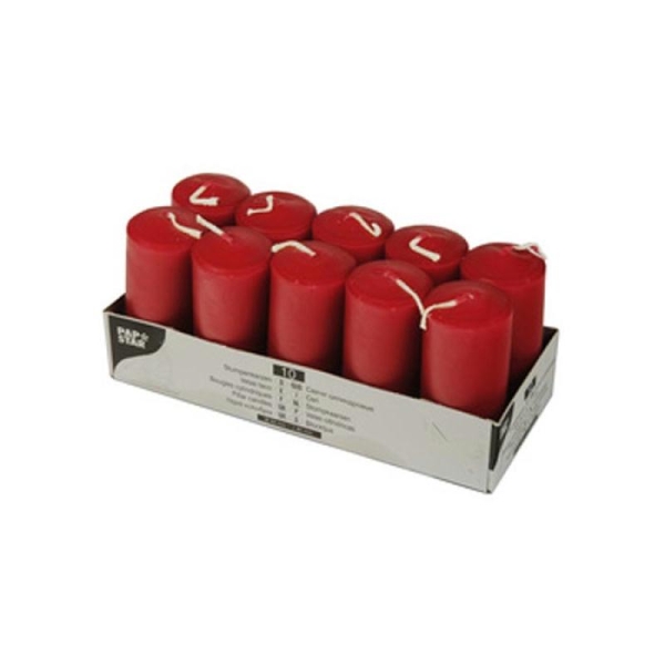 PAPSTAR Bougies cylindriques, 40 mm, rouge, en pack de 10 - Photo n°1