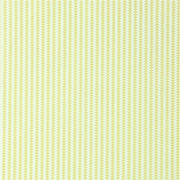 Tissu motifs géométriques jaune blanc - Photo n°1