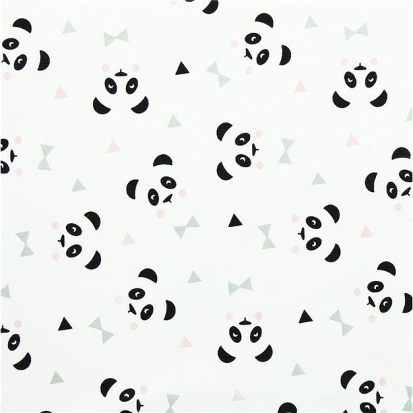 Tissu panda rose - Photo n°1