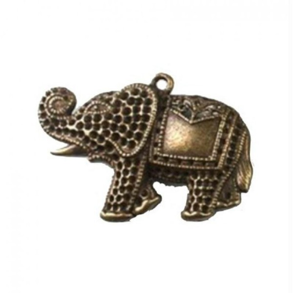 2 breloques charm bronze fabrication bijoux ELEPHANT - Photo n°1
