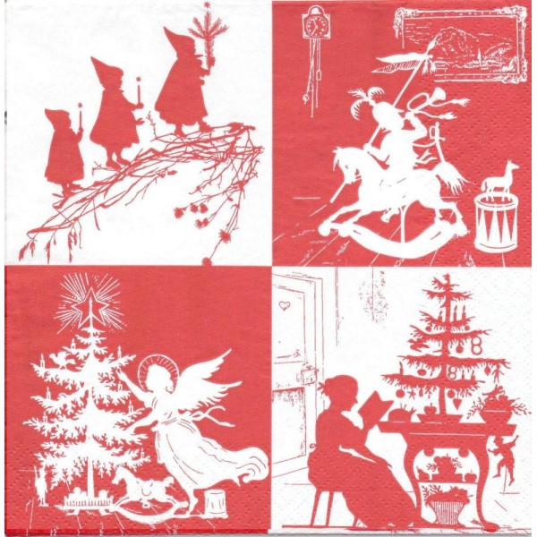4 Serviettes en papier Images de Noël Format Lunch - Photo n°1