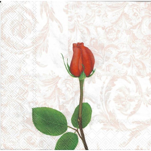 4 Serviettes en papier Rose Romantique Format Lunch - Photo n°2