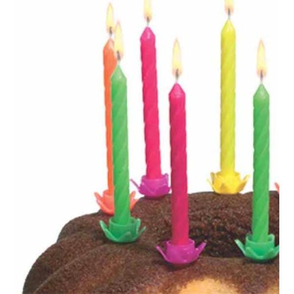 SUSY bougies d'anniversaire neon, en cire, couleurs n‚on - Photo n°1