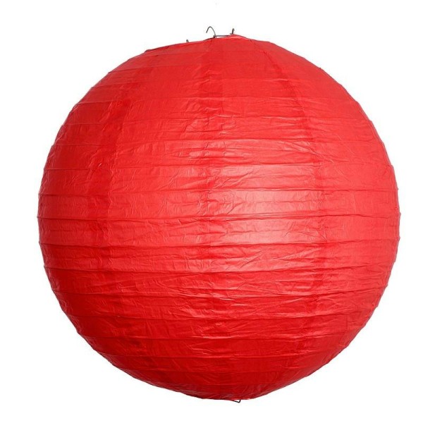 Grande Lanterne Japonaise en Papier Rouge, Lampion Boule chinoise XL Diam. 50 cm à suspendre - Photo n°1