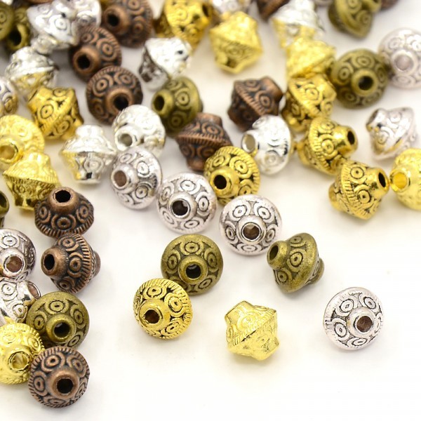 10x Perles Intercalaires Toupies en metal 6x7mm OR ANTIQUE - Photo n°2