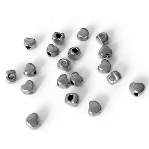 10x Perles Intercalaires Coeurs en metal 3.5x3mm GUNMETAL - Photo n°1