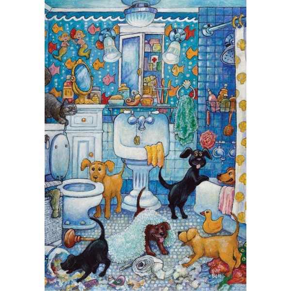 Les chiots dans la salle de bain - Puzzle 260 pcs Anatolian - Photo n°1