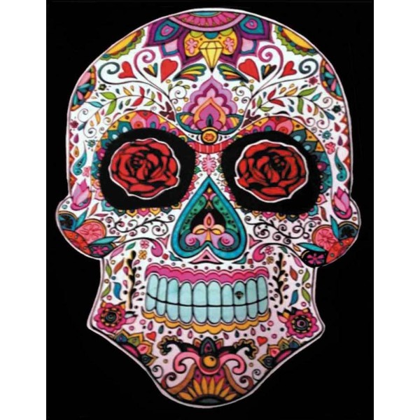 Crâne - 12 feutres inclus - 47 x 35 cm - à colorier Colorvelvet - Photo n°1
