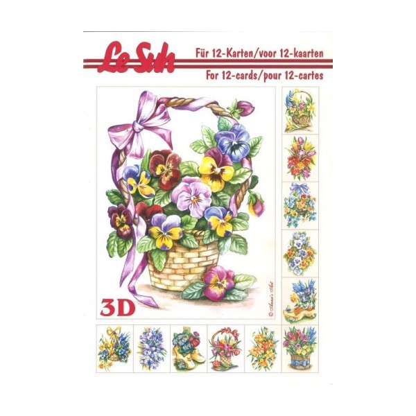Carte 3D livret A5 à découper - 12 cartes - fleurs de printemps - Photo n°1