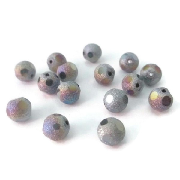 10 Perles En Cristal Dépoli  Multicolore 8mm - Photo n°1