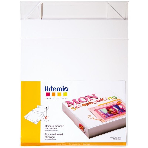 Boîte en carton à décorer 32 x 32 x 6 cm pour scrapbooking - Photo n°1