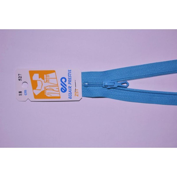 Fermeture Éclair 50Cm Simple Non Séparable Z51 Bleu Turquoise 527 Maille Nylon - Photo n°1