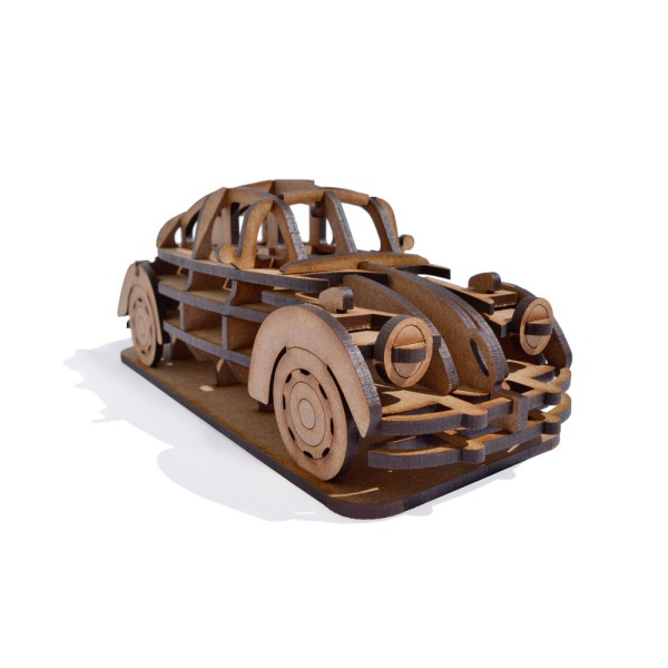 Volkswagen Coccinelle Kit en bois à assembler - 19.5 x 8 x 7,5 cm - 34 pièces Suricata - Photo n°1