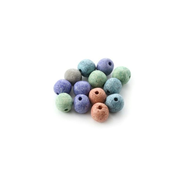 Perles céramique 8 mm camaïeu pastel mat x10 - Photo n°1