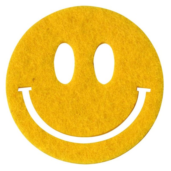 Smiley sourire en feutrine jaune Fun x3 - Photo n°1