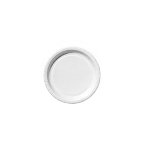 Assiettes carton diamètre:180 mm blanc pelliculé 25 pièces - Photo n°1
