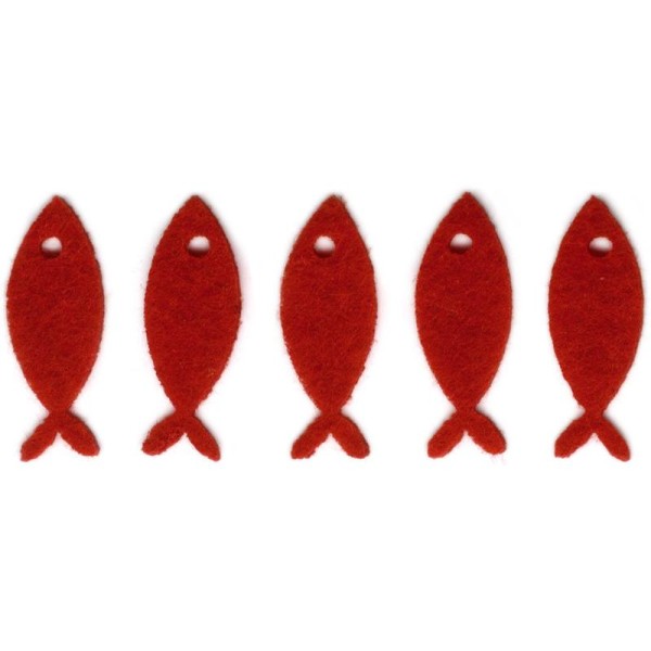 Poisson en feutrine Rouge petit modèle x20 - Photo n°1