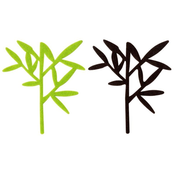 Bambou en feutrine vert et marron Voyage x4 - Photo n°1