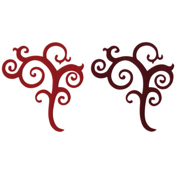 Arabesque Petites spirales en feutrine 13,5 cm Rouge et Grenat x4 Love - Photo n°1