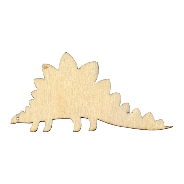 Silhouette en bois 10 cm Dinosaure stégosaure x3 - Photo n°1