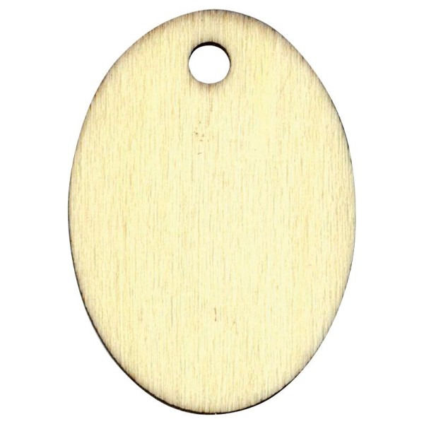 Etiquette en bois à personnaliser Ovale 5,5 cm x6 - Photo n°1