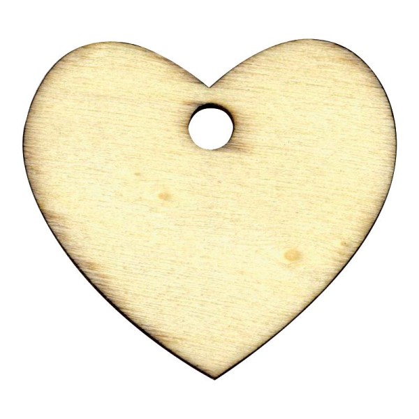 Etiquette en bois à personnaliser Coeur 5,5 cm x6 - Photo n°1