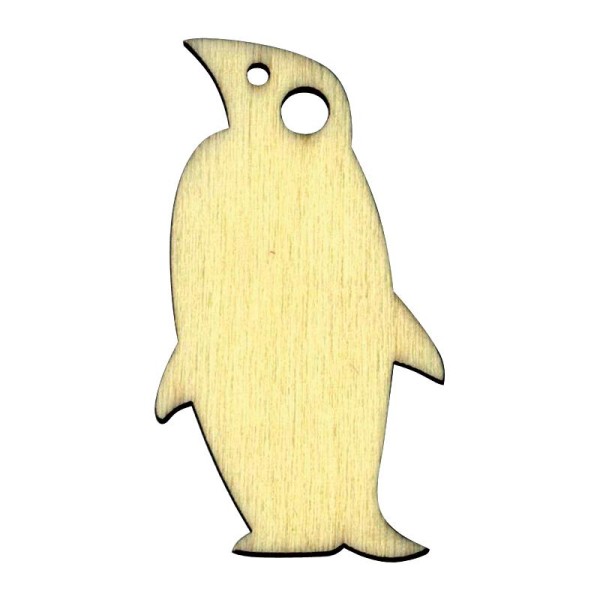 Etiquette en bois à personnaliser Pingouin 5 cm x6 - Photo n°1